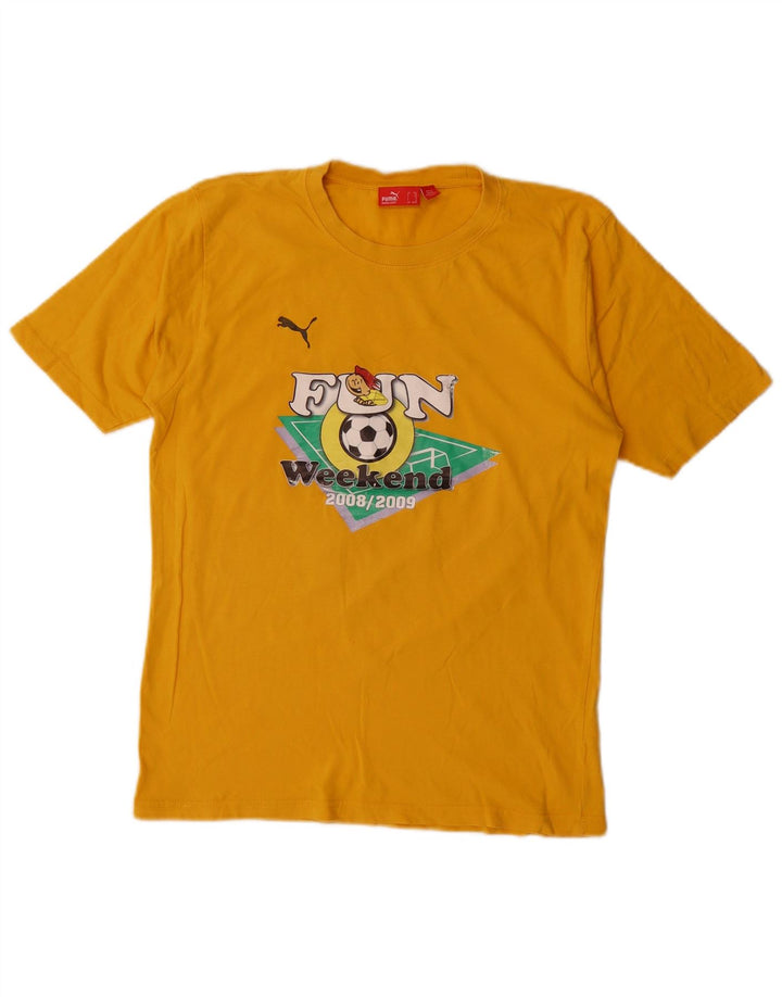 Puma Boys Graphic T-Shirt Top 15-16 Years Yellow