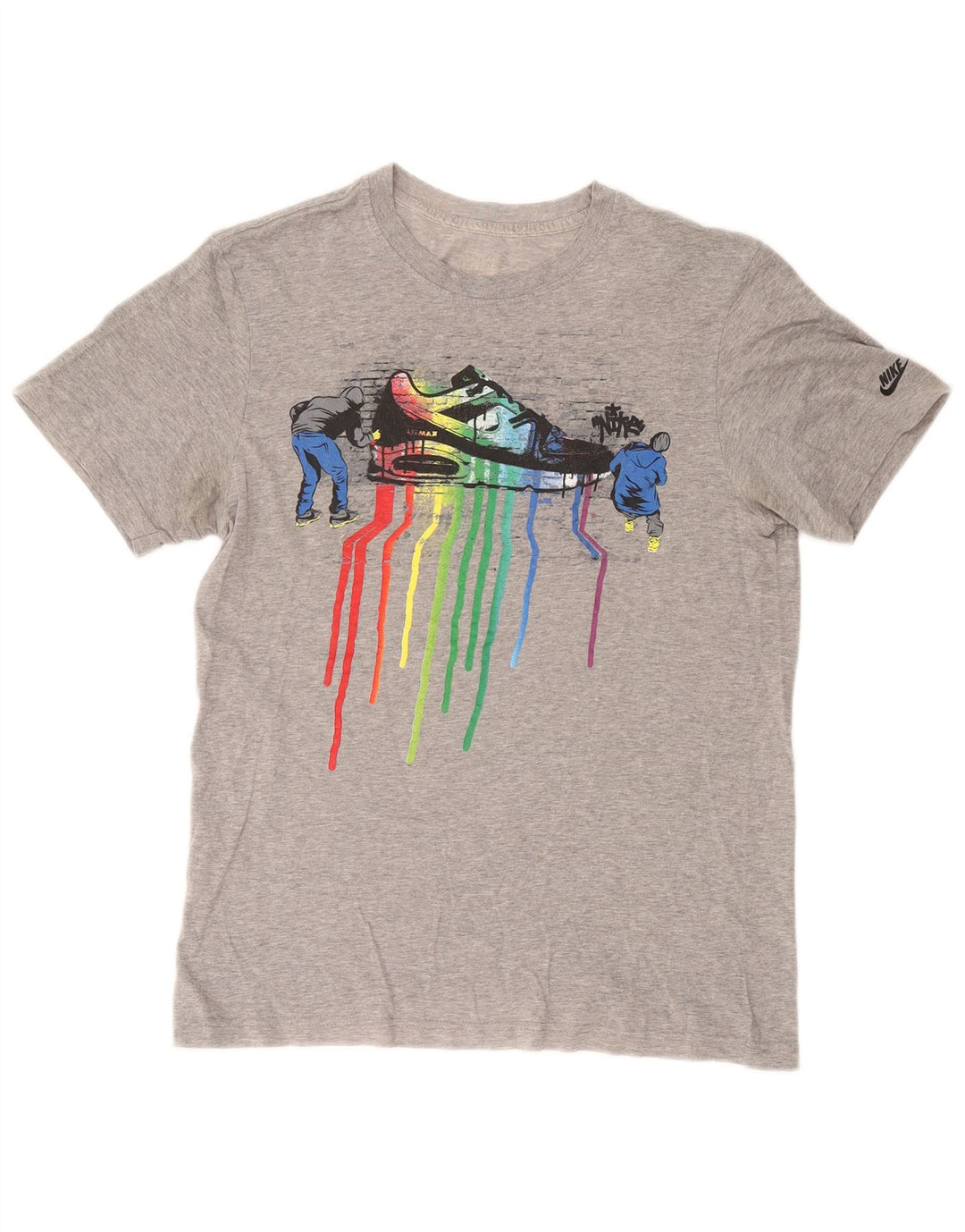 NIKE Mens Regular Fit Graphic T-Shirt Top Small Grey