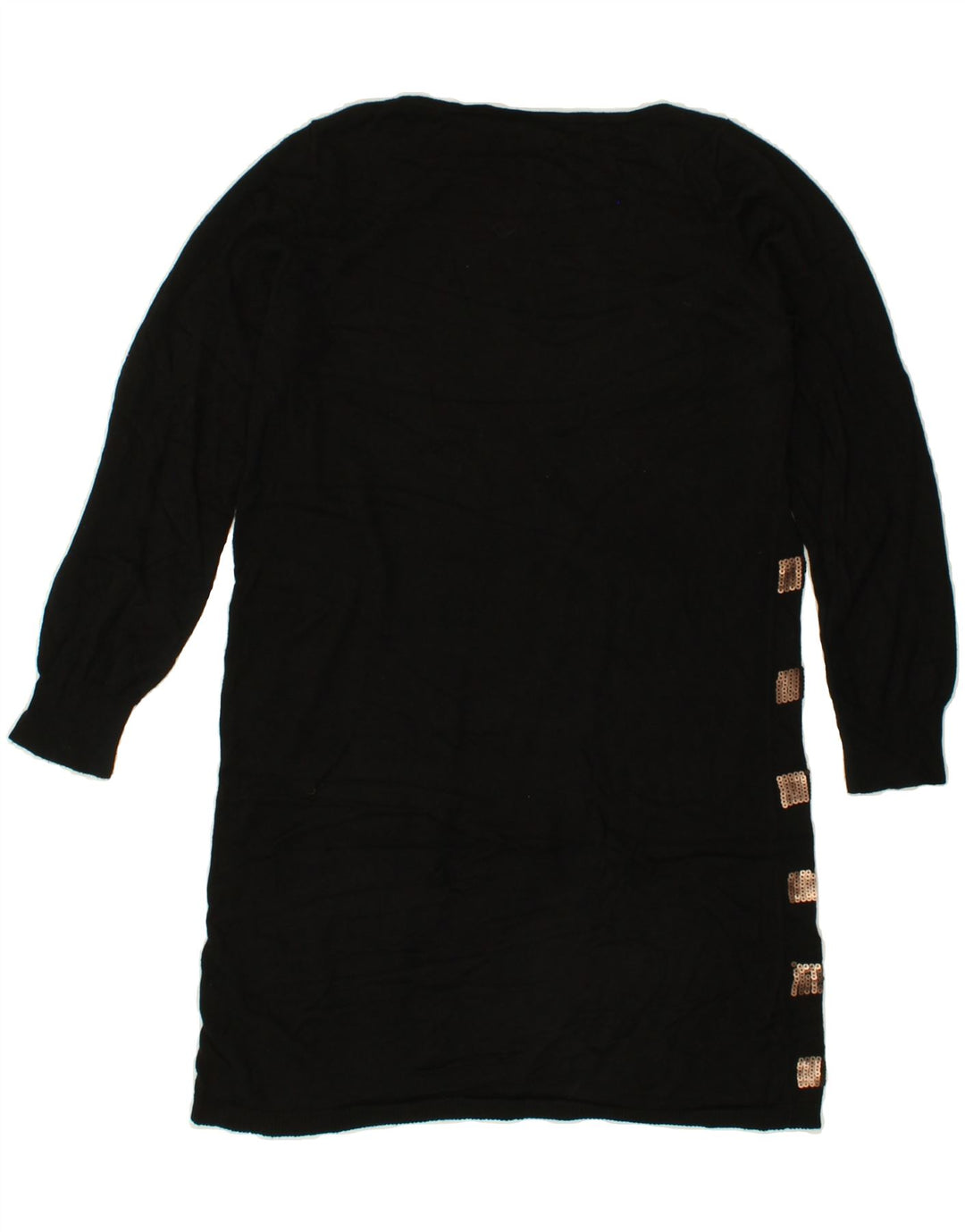 OASIS Womens Sequin Jumper Dress UK 14 Medium Black Striped Cotton Vintage Oasis and Second-Hand Oasis from Messina Hembry 