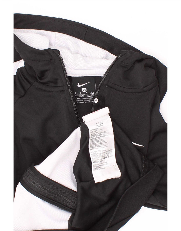 Nike Boys Zip Hoodie Sweater 4-5 Years Small Black Colourblock Polyester