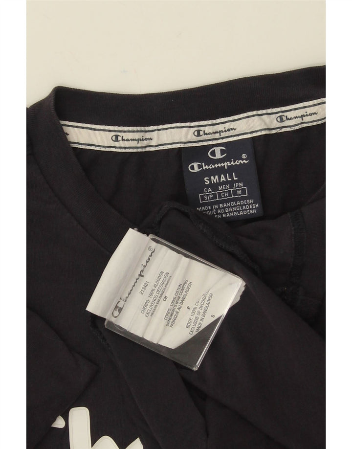 CHAMPION Mens Graphic T-Shirt Top Small Navy Blue Cotton