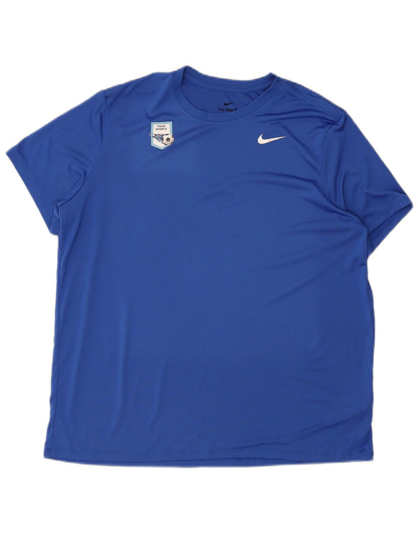 Nike Mens Dri Fit T-Shirt Top XL Blue Polyester