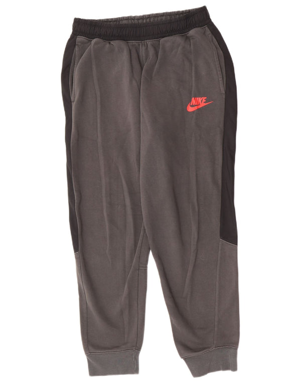 Nike Mens Tracksuit Trousers Joggers Medium  Grey Colourblock Cotton