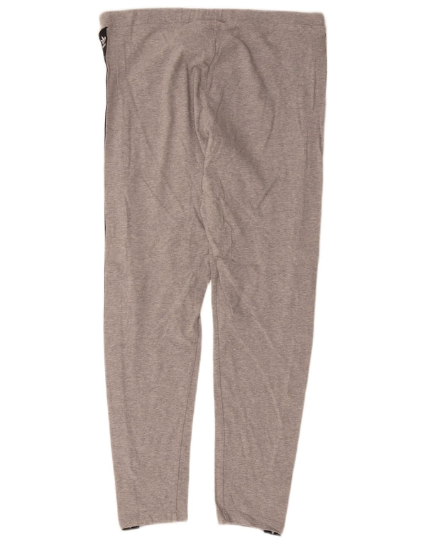 Adidas Womens Graphic Leggings UK 16 Large Grey Colourblock Cotton