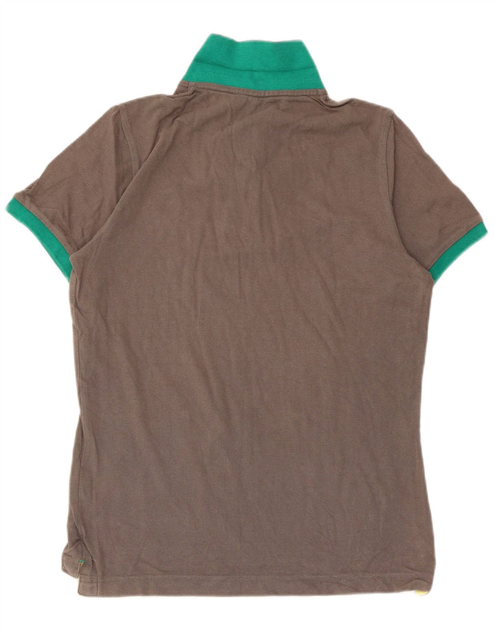 BENETTON Mens Polo Shirt Medium Grey Cotton