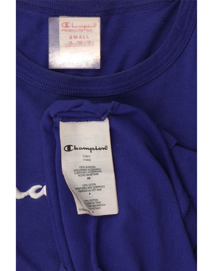 Champion Mens Graphic T-Shirt Top Small Blue Cotton