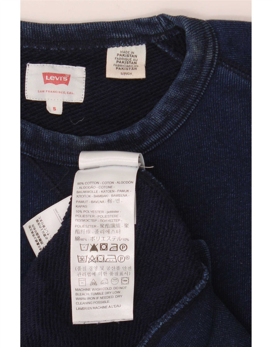 Levi's Mens Sweatshirt Jumper Small Navy Blue Cotton