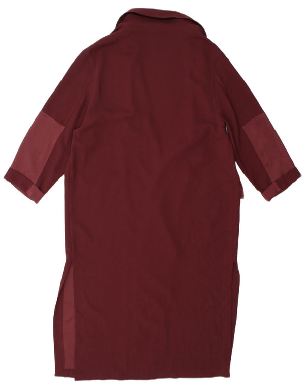 Topshop Womens Longline Cardigan Top UK 8 Small Burgundy Colourblock