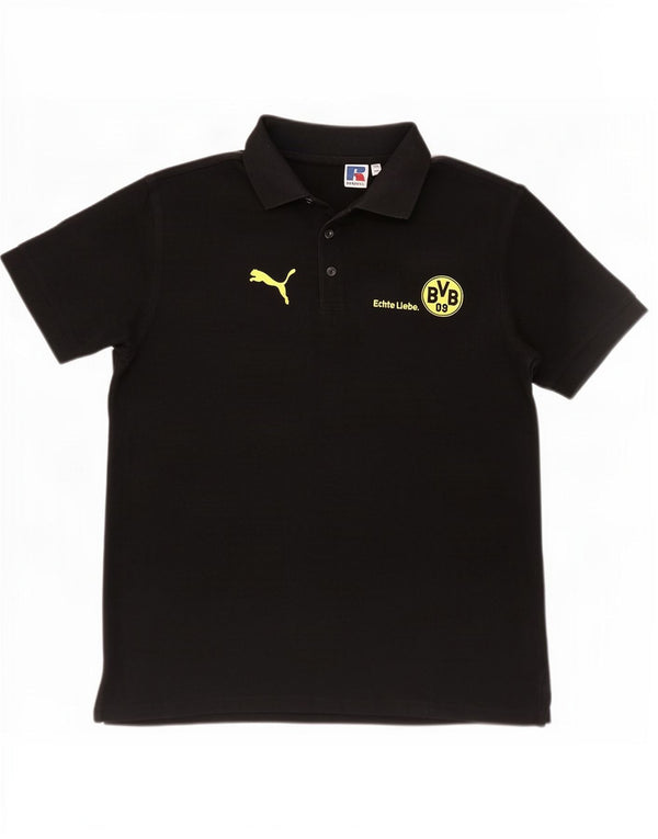 Russell Athletic Mens BVB Dortmund Polo Shirt Medium Black Cotton