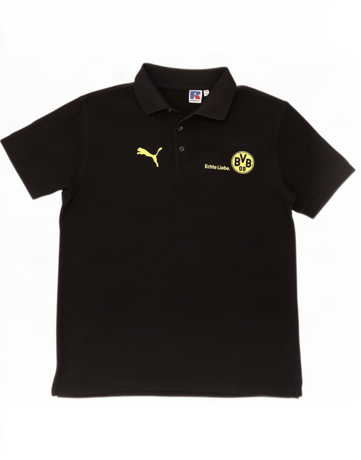 Russell Athletic Mens BVB Dortmund Polo Shirt Medium Black Cotton