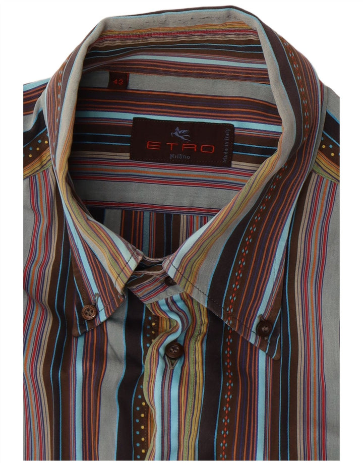 Etro Mens Shirt Size 43 Large Multicoloured Striped