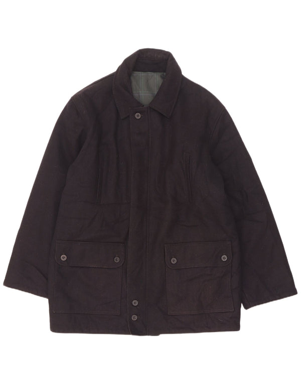 North Pole Mens Reversible Windbreaker Coat UK 40 Large Navy Blue Wool