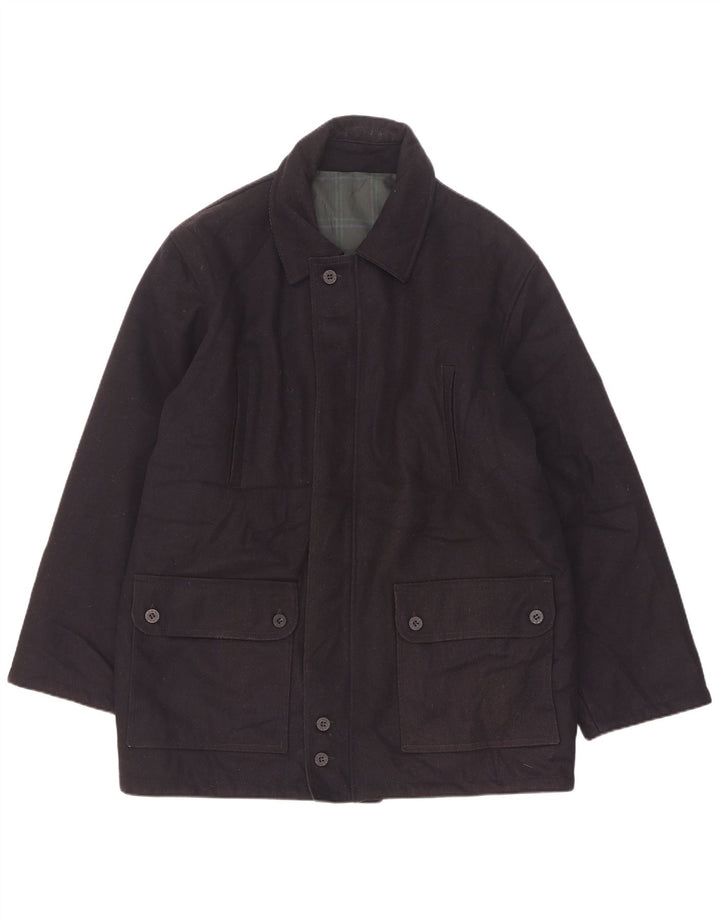 North Pole Mens Reversible Windbreaker Coat UK 40 Large Navy Blue Wool