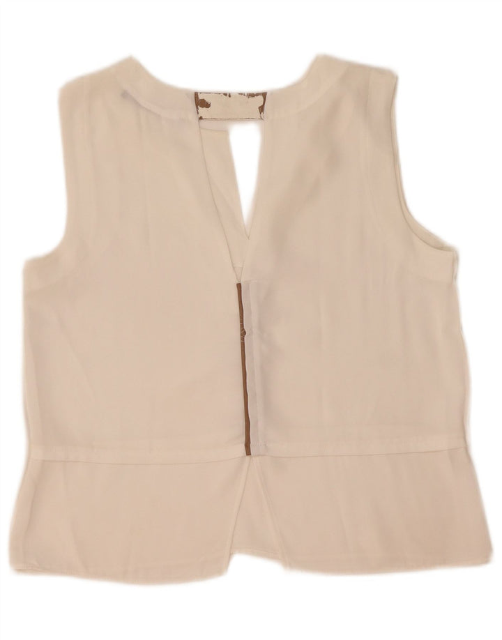 Zara Womens Sleeveless Blouse Top UK 18 XL White