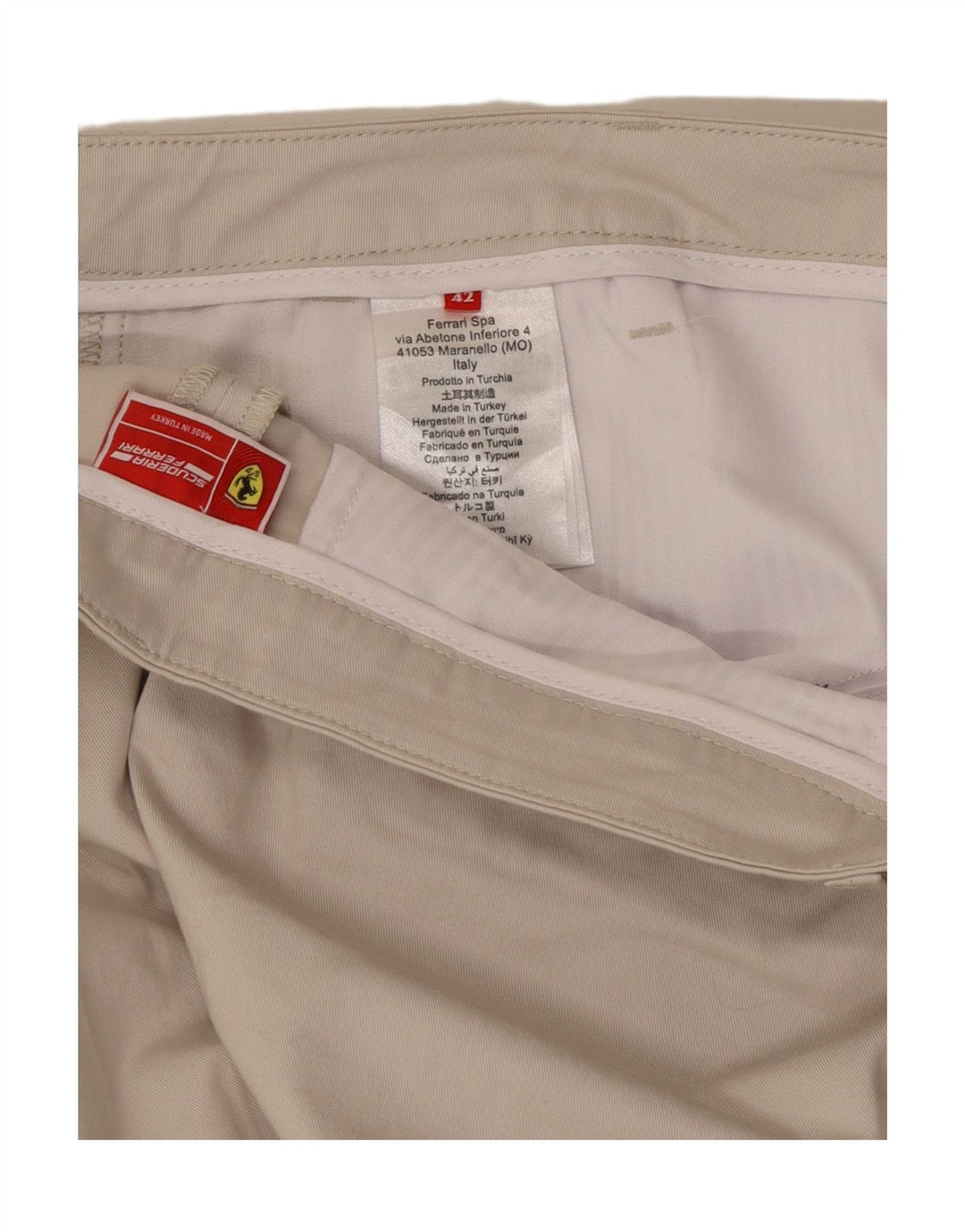 Ferrari Womens Slim Chino Trousers IT 42 Medium W28 L26 Beige