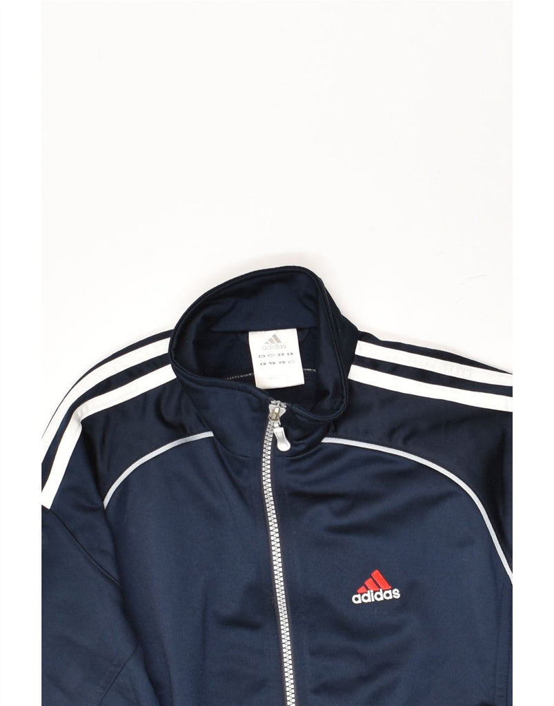 ADIDAS Boys Tracksuit Top Jacket 9-10 Years Navy Blue Polyester | Vintage Adidas | Thrift | Second-Hand Adidas | Used Clothing | Messina Hembry 