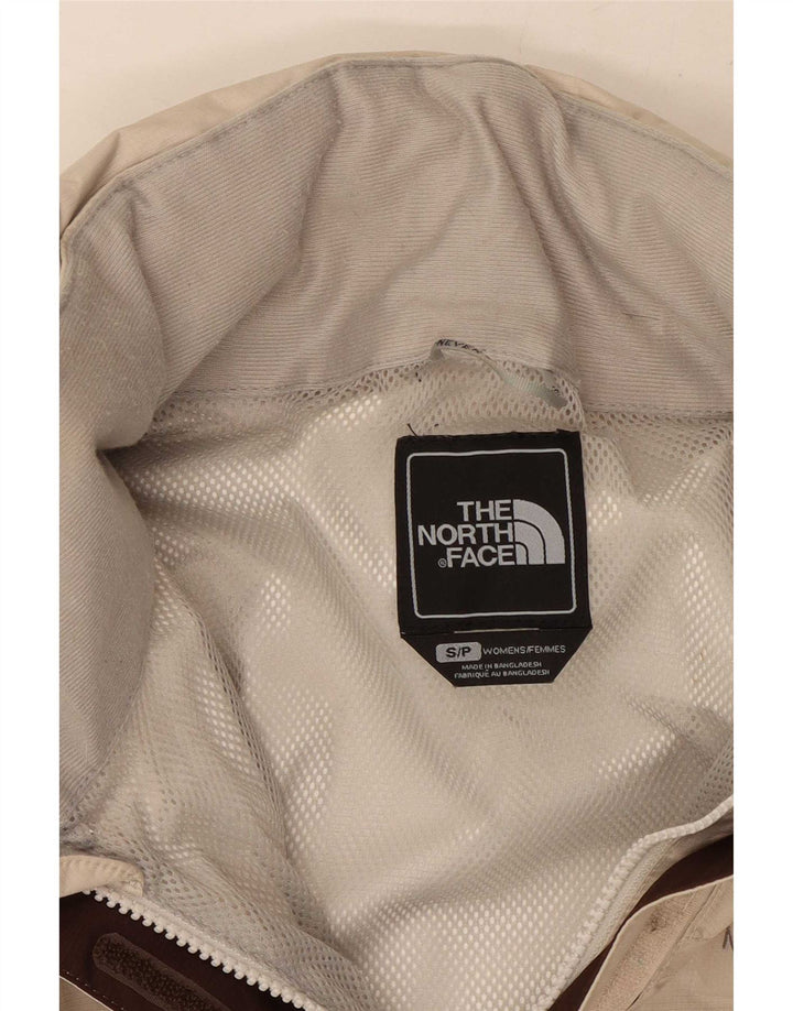 The North Face Womens Hooded Oversized Rain Jacket UK 10 Small Beige Nylon