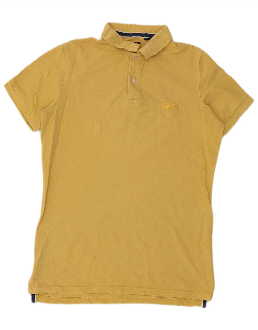 Superdry Mens Polo Shirt Medium Yellow Cotton