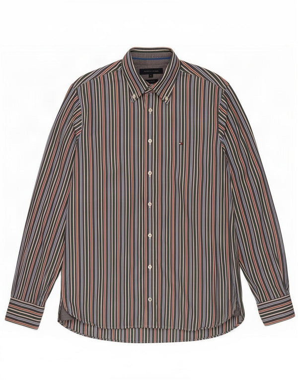 Tommy Hilfiger Mens Custom Fit Shirt Small Multicoloured Striped Cotton