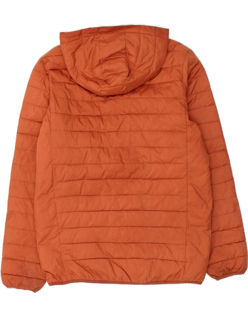 QUIKSILVER Mens Hooded Padded Jacket UK 38 Medium Orange Polyester | Vintage Quiksilver | Thrift | Second-Hand Quiksilver | Used Clothing | Messina Hembry 