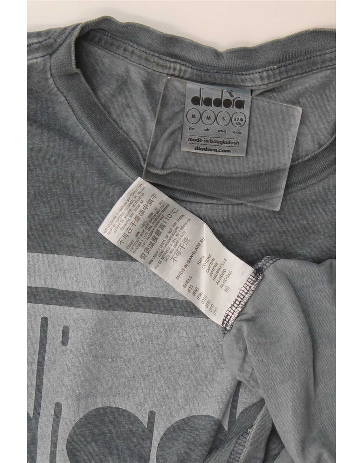 Diadora Mens Graphic T-Shirt Top Medium Grey Cotton