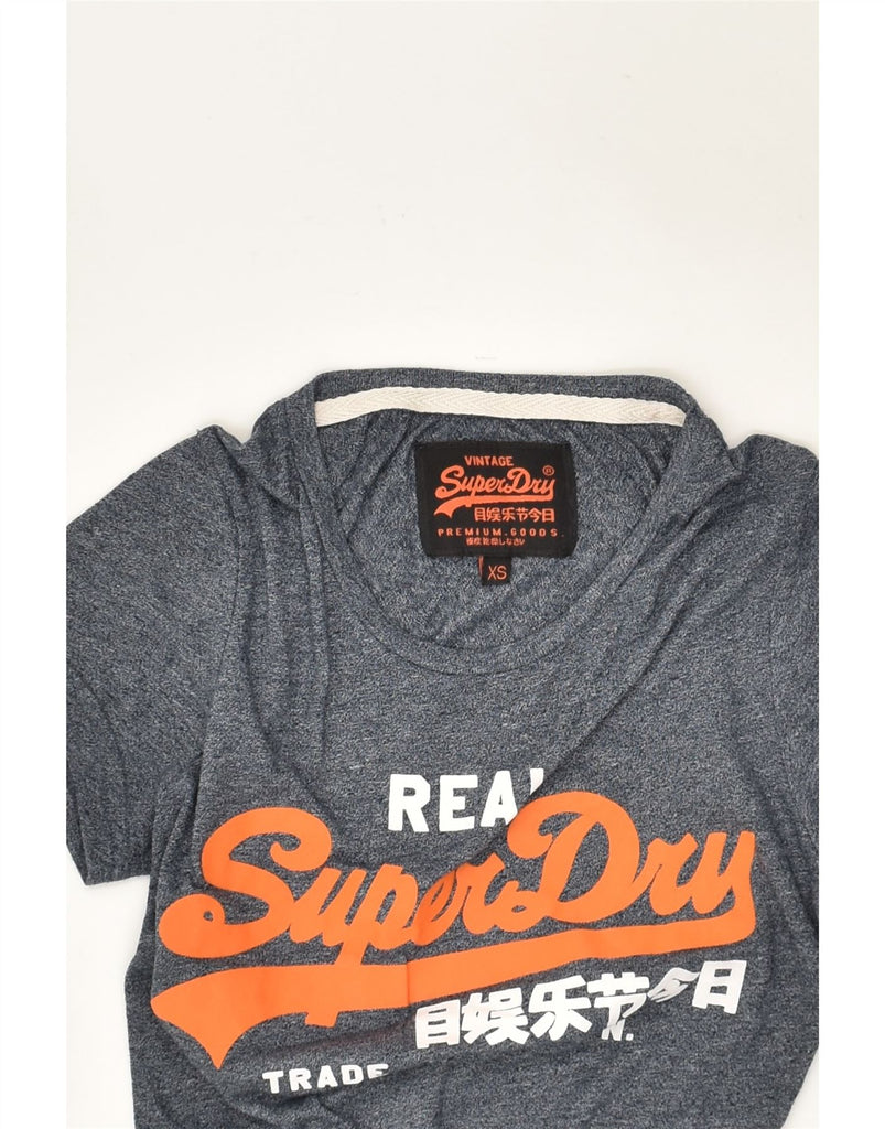 SUPERDRY Womens Graphic T-Shirt Top UK 6 XS Grey Cotton | Vintage Superdry | Thrift | Second-Hand Superdry | Used Clothing | Messina Hembry 