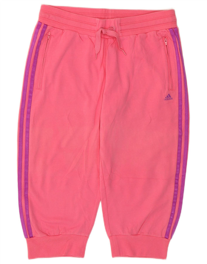 Adidas Womens Bermuda Sport Shorts UK 12/14 Medium Pink Cotton