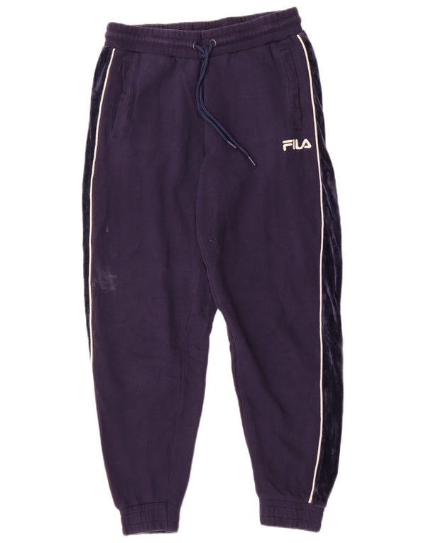 Fila Womens Tracksuit Trousers Joggers UK 12 Medium  Navy Blue Cotton