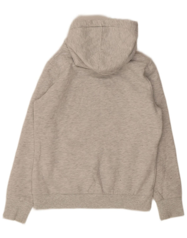 Superdry Womens Graphic Hoodie Jumper UK 12 Medium Grey Flecked Cotton