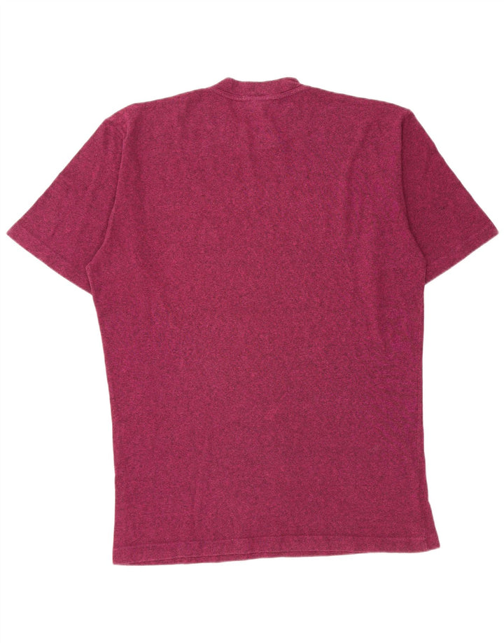 Asics Mens T-Shirt Top Large Burgundy Flecked Cotton