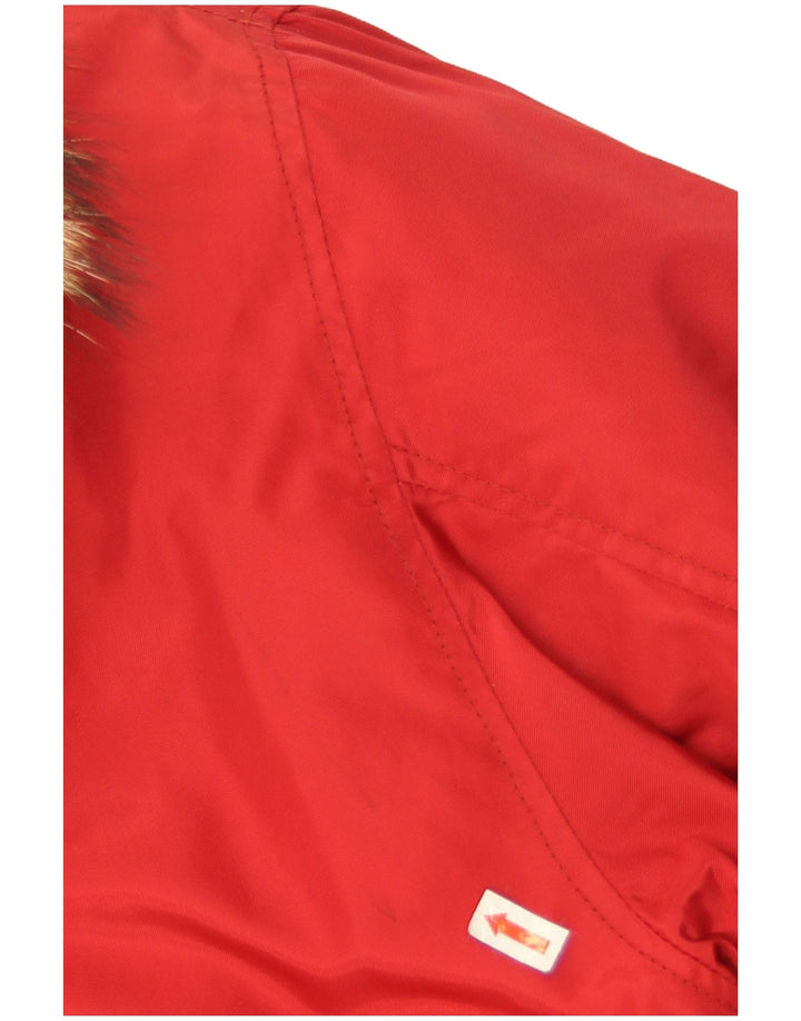 Dolomite Mens Hooded Padded Jacket UK 44 2XL Red Polyamide