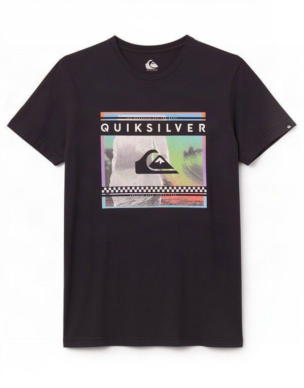 Quiksilver Mens Regular Fit Graphic T-Shirt Top Medium Navy Blue Cotton