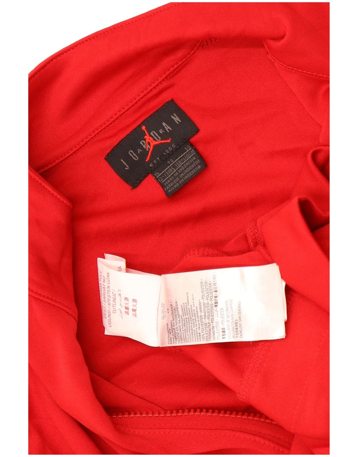 Jordan Boys Tracksuit Top Jacket 12-13 Years XL Red Colourblock Polyester