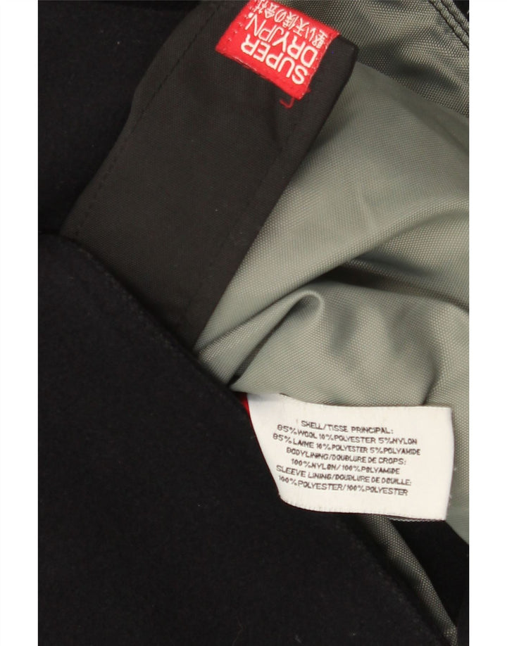 Superdry Mens Graphic Military Jacket UK 38 Medium Navy Blue Wool
