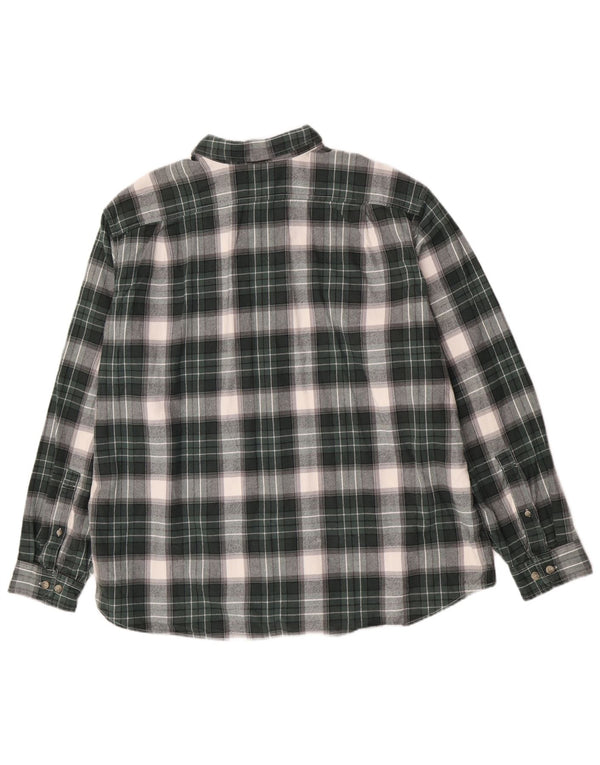 Eddie Bauer Mens Relaxed Fit Flannel Shirt XL Green Check Cotton