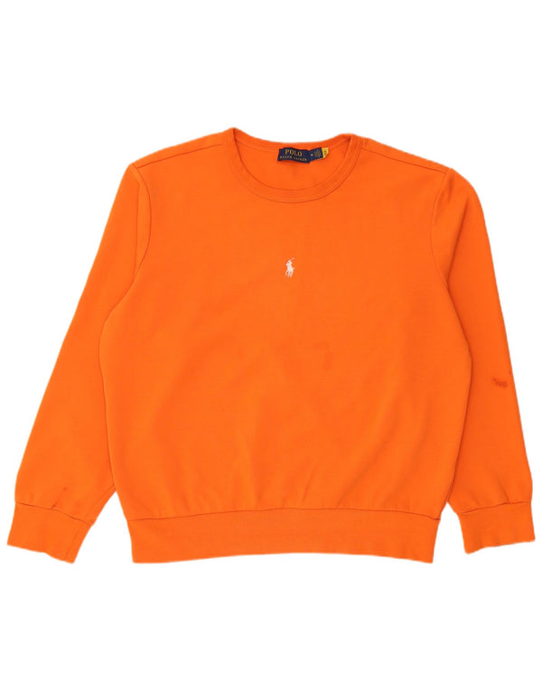 Polo Ralph Lauren Womens Oversized Sweatshirt Jumper UK 14 Medium Orange
