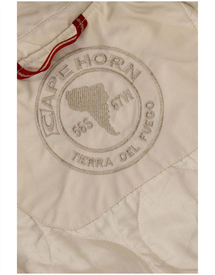 CAPE HORN Womens Hooded Windbreaker Jacket UK 14 Medium Off White