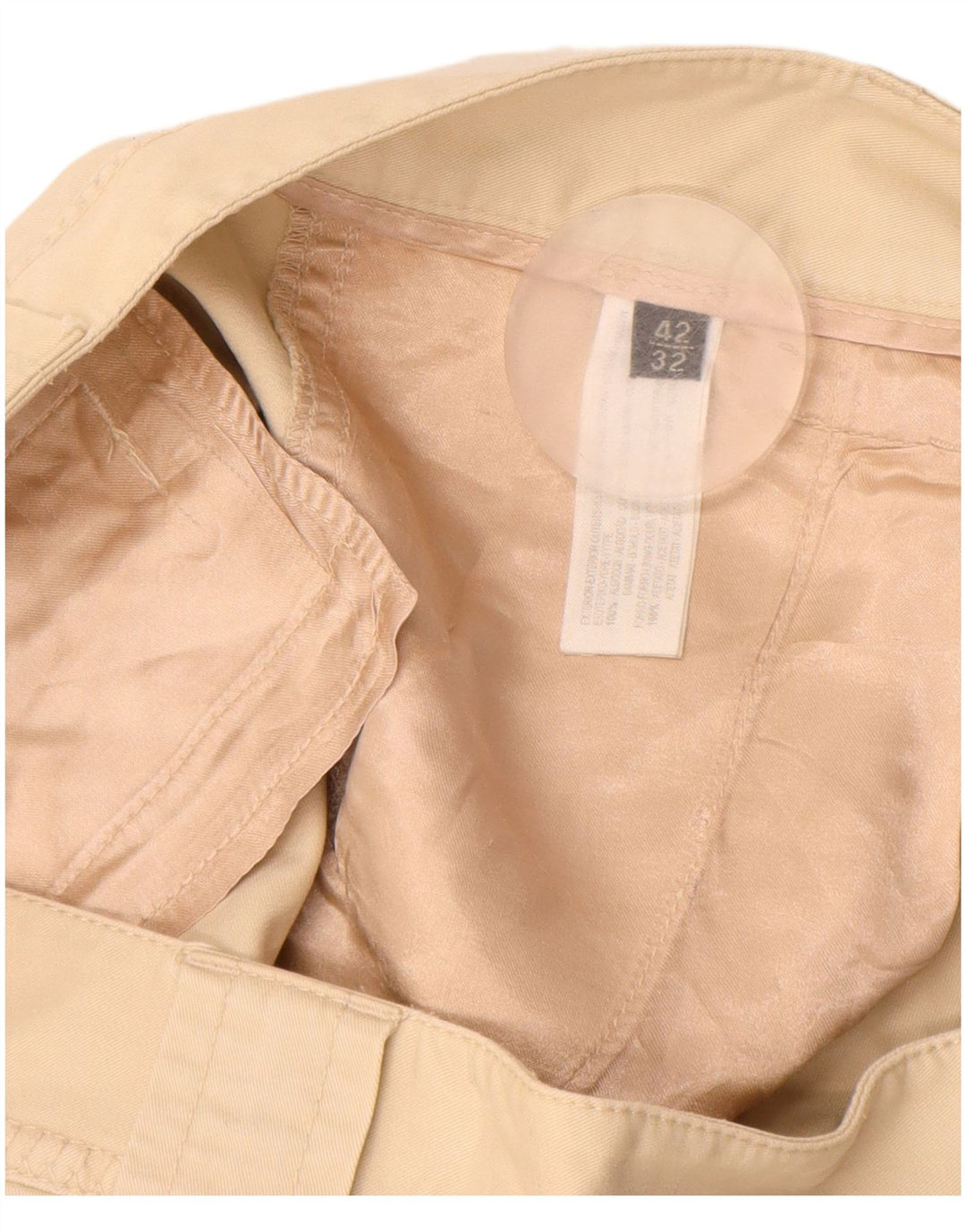 MASSIMO DUTTI Womens Straight Chino Trousers EU 42 Large W32 L33 Beige