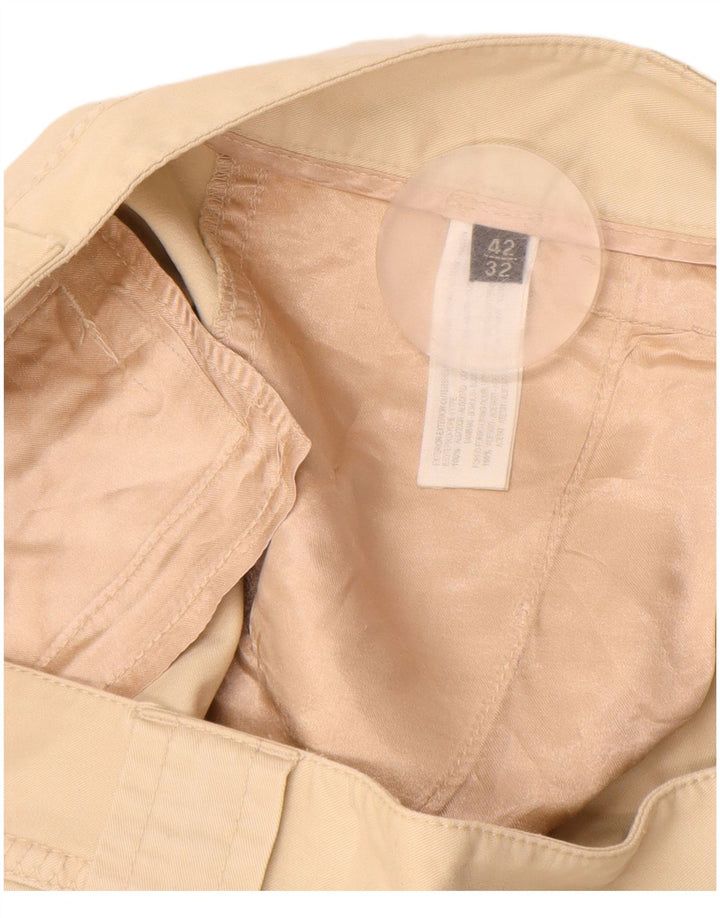 MASSIMO DUTTI Womens Straight Chino Trousers EU 42 Large W32 L33 Beige