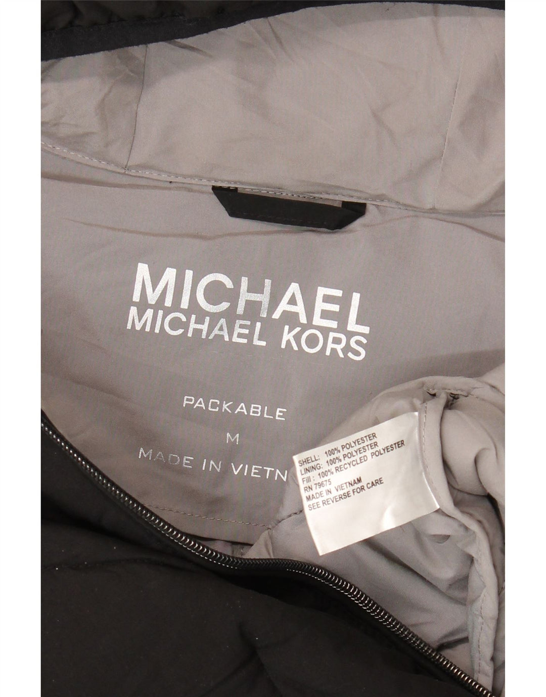 Michael Kors Womens Hooded Padded Coat UK 14 Medium Black Polyester