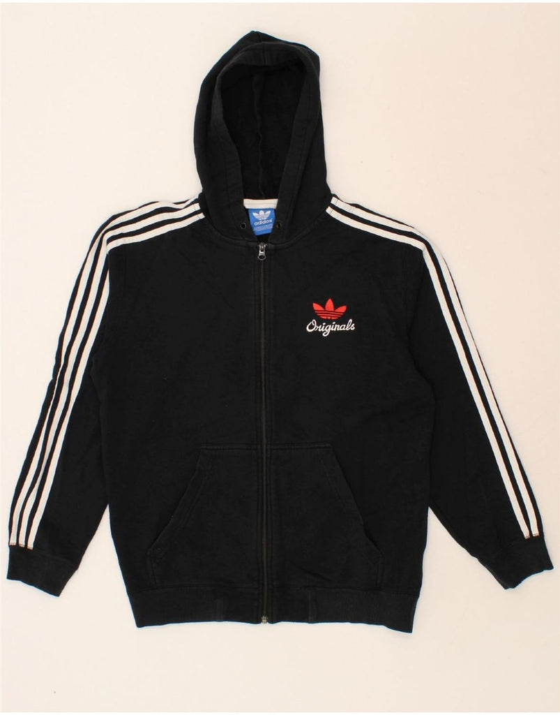 ADIDAS Mens Zip Hoodie Sweater Medium Black Cotton | Vintage Adidas | Thrift | Second-Hand Adidas | Used Clothing | Messina Hembry 