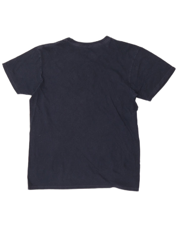 Hard Rock Cafe Mens Barcelona Graphic T-Shirt Top Medium Navy Blue Cotton