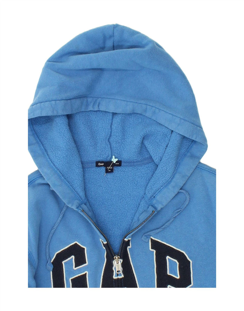 GAP Mens Graphic Zip Hoodie Sweater XS Blue Cotton | Vintage Gap | Thrift | Second-Hand Gap | Used Clothing | Messina Hembry 