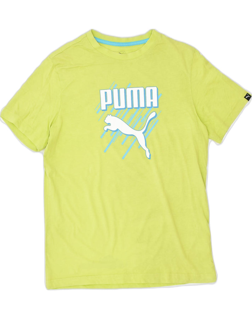 PUMA Boys Graphic T-Shirt Top 15-16 Years Yellow Cotton | Vintage | Thrift | Second-Hand | Used Clothing | Messina Hembry 