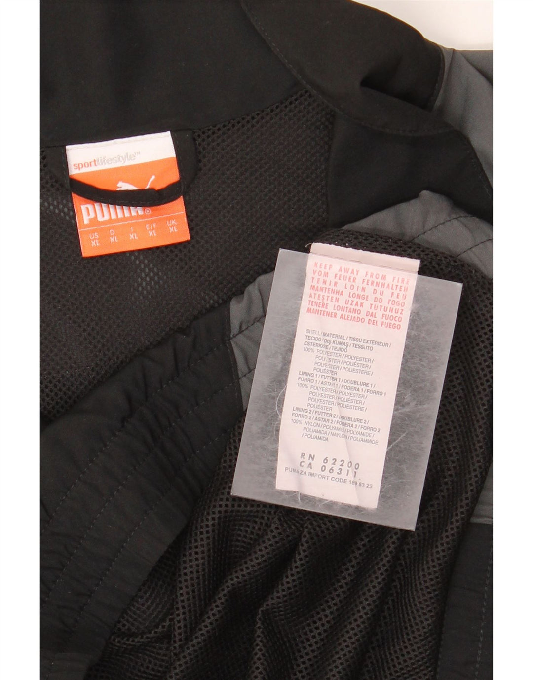 PUMA Mens Tracksuit Top Jacket XL Black Colourblock Polyester