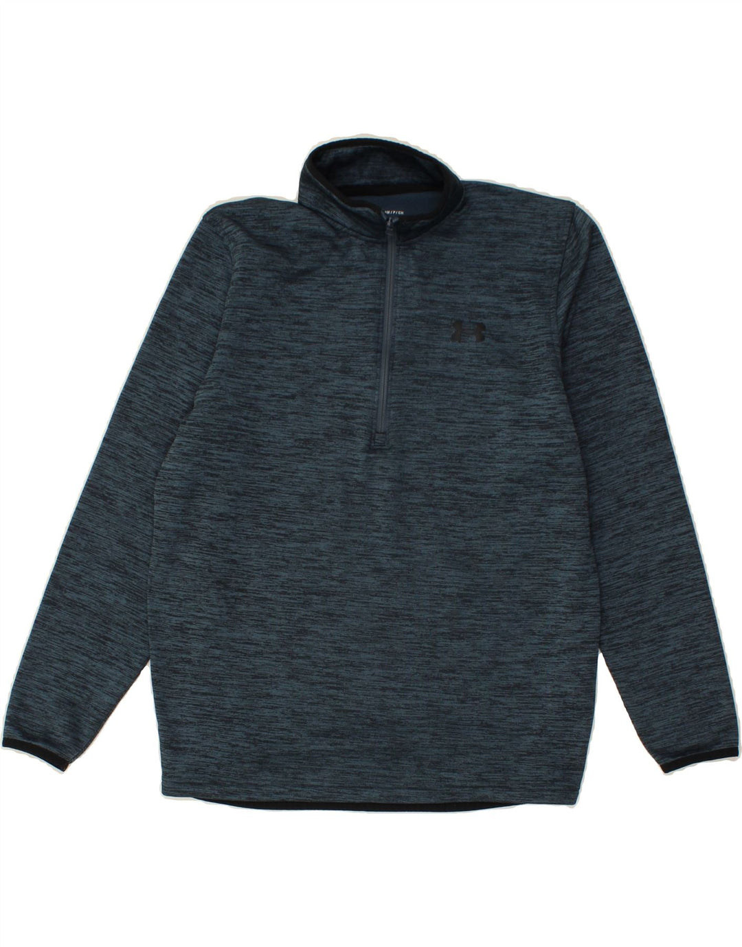 UNDER ARMOUR Mens Cold Gear Zip Neck Fleece Jumper Small Navy Blue Vintage Under Armour and Second-Hand Under Armour from Messina Hembry 