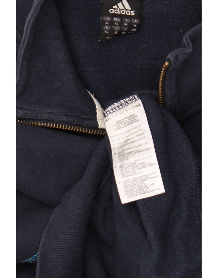 Adidas Mens Graphic Tracksuit Top Jacket XL Navy Blue Cotton