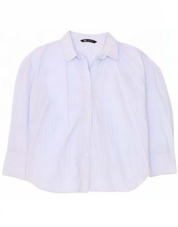 Zara Womens Shirt UK 20 2XL Blue Cotton