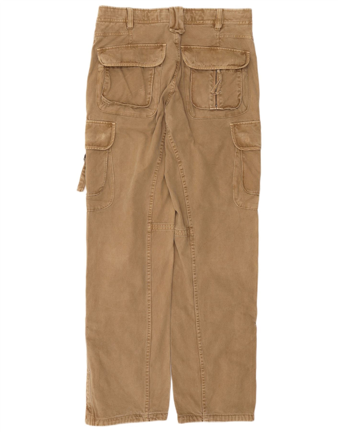 Blustaff Mens Straight Cargo Trousers IT 52 XL W38 L34 Beige Cotton