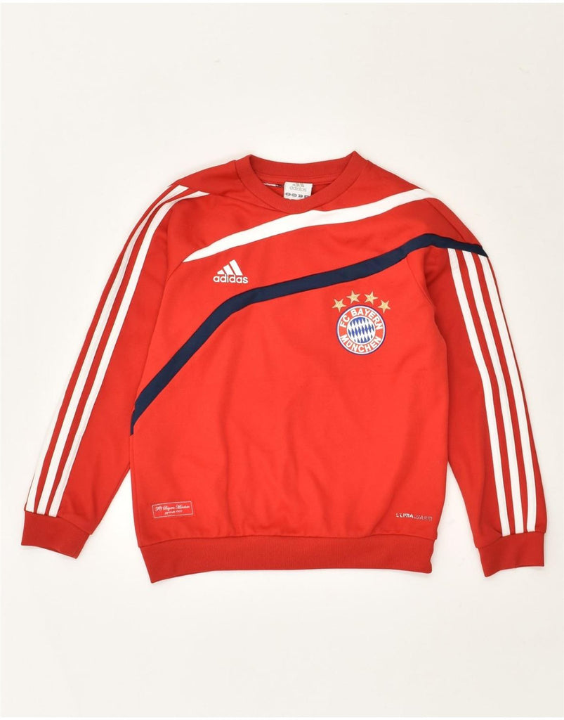 ADIDAS Boys FC Bayern Munchen Graphic Sweatshirt Jumper 7-8 Years Red | Vintage Adidas | Thrift | Second-Hand Adidas | Used Clothing | Messina Hembry 